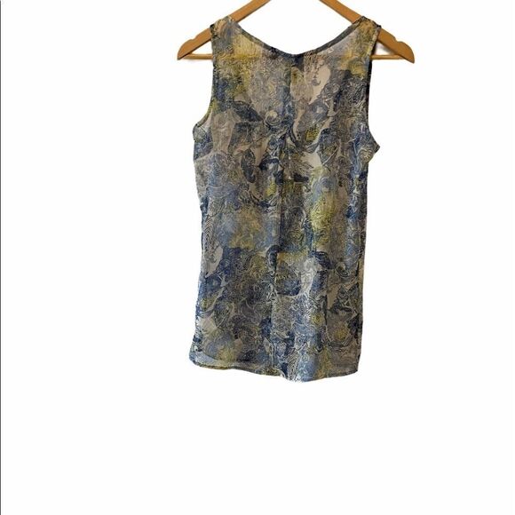 DENVER HAYES Semi Sheer Scoop Neck Paisley Tank XS - Picture 5 of 7